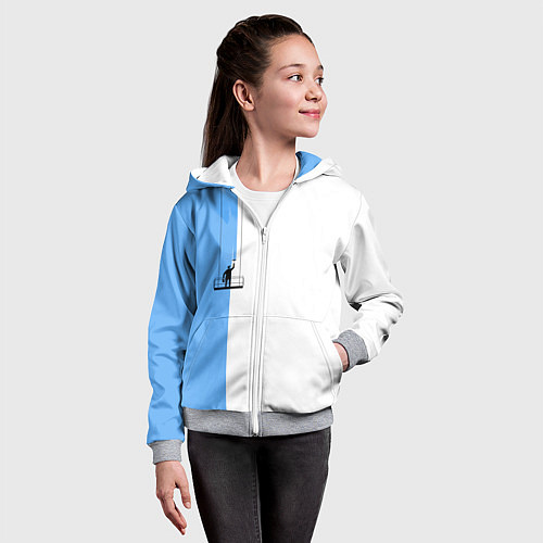 Детская толстовка на молнии Моляр красит стену / 3D-Меланж – фото 4