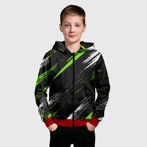 Детская толстовка на молнии Sports suit / 3D-Красный – фото 3