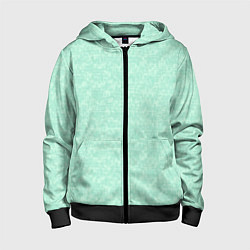 Толстовка на молнии детская Аквамарин однотонный текстурированный, цвет: 3D-черный