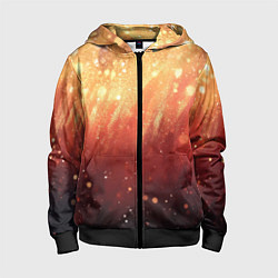 Толстовка на молнии детская Желто-красная текстура блестящая, цвет: 3D-черный