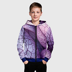 Толстовка на молнии детская Прожилки экзотического растения, цвет: 3D-синий — фото 2