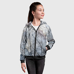 Толстовка на молнии детская Прожилки листьев, цвет: 3D-черный — фото 2