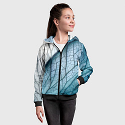 Толстовка на молнии детская Листья с прожилками, цвет: 3D-черный — фото 2