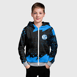 Толстовка на молнии детская Schalke 04 fc blue color, цвет: 3D-меланж — фото 2