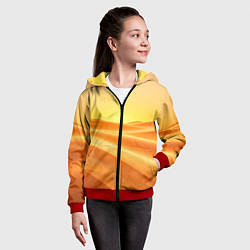 Толстовка на молнии детская Золотые пески, цвет: 3D-красный — фото 2