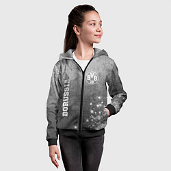 Толстовка на молнии детская Borussia - grey gradient вертикально, цвет: 3D-черный — фото 2