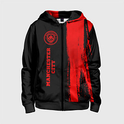 Толстовка на молнии детская Manchester City - red gradient по-вертикали, цвет: 3D-черный