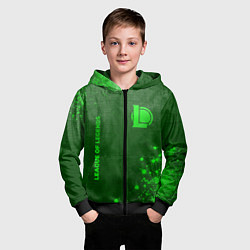 Толстовка на молнии детская League of Legends - green gradient вертикально, цвет: 3D-черный — фото 2