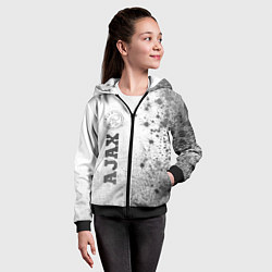 Толстовка на молнии детская Ajax - white gradient по-вертикали, цвет: 3D-черный — фото 2