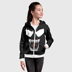 Толстовка на молнии детская Веном жрет, цвет: 3D-белый — фото 2