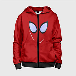 Детская толстовка на молнии Человек паук глаза питера