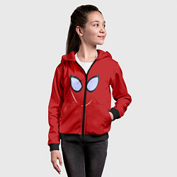 Толстовка на молнии детская Человек паук глаза питера, цвет: 3D-черный — фото 2