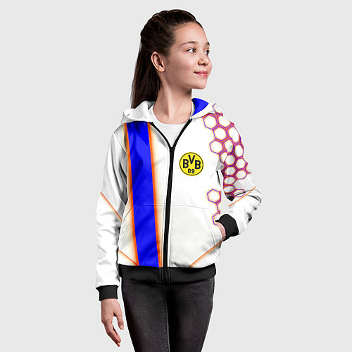 Детская толстовка на молнии Borussia geometry sport / 3D-Черный – фото 4