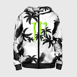 Детская толстовка на молнии Monster energy пальмы