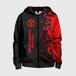 Детская толстовка на молнии Manchester United - red gradient по-вертикали