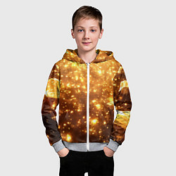 Толстовка на молнии детская Золотые блестки потертая текстура, цвет: 3D-меланж — фото 2