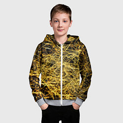 Толстовка на молнии детская Золотое плетение на черном, цвет: 3D-меланж — фото 2