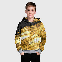 Толстовка на молнии детская Золотой текстурный фон, цвет: 3D-меланж — фото 2