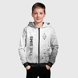 Толстовка на молнии детская The Sims - white gradient вертикально, цвет: 3D-черный — фото 2