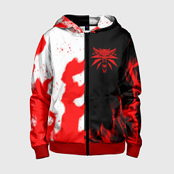 Толстовка на молнии детская Ведьмак огненный, цвет: 3D-красный