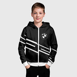 Толстовка на молнии детская BMW geometry line, цвет: 3D-белый — фото 2