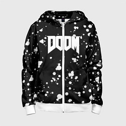 Детская толстовка на молнии Doom белые краски всплеск