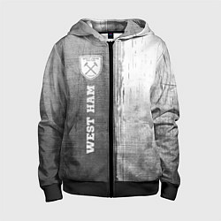 Детская толстовка на молнии West Ham - grey gradient по-вертикали