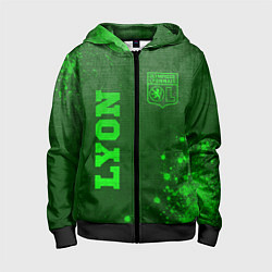 Детская толстовка на молнии Lyon - green gradient вертикально