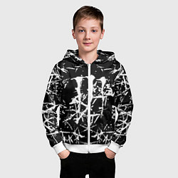 Толстовка на молнии детская Monster energy белые штрихи краско, цвет: 3D-белый — фото 2