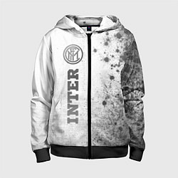 Толстовка на молнии детская Inter - white gradient по-вертикали, цвет: 3D-черный