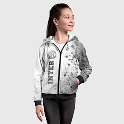 Толстовка на молнии детская Inter - white gradient по-вертикали, цвет: 3D-черный — фото 2
