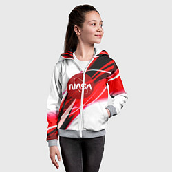 Толстовка на молнии детская Nasa абстрактные полосы, цвет: 3D-меланж — фото 2
