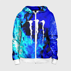 Детская толстовка на молнии Monster energy синий дым