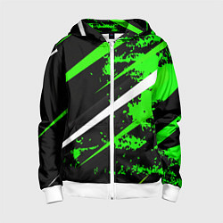 Детская толстовка на молнии Color black and green
