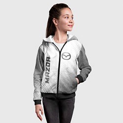 Толстовка на молнии детская Mazda - white gradient вертикально, цвет: 3D-черный — фото 2