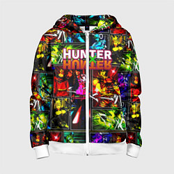 Толстовка на молнии детская Hunter x hunter neon anime, цвет: 3D-белый
