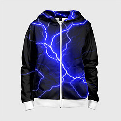 Толстовка на молнии детская Color blue black, цвет: 3D-белый
