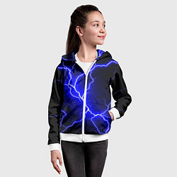 Толстовка на молнии детская Color blue black, цвет: 3D-белый — фото 2