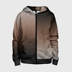 Детская толстовка на молнии Чёрно-коричневый текстурный градиент пополам