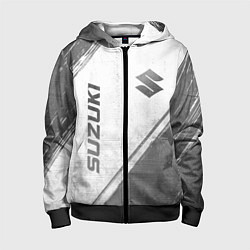 Детская толстовка на молнии Suzuki - white gradient вертикально