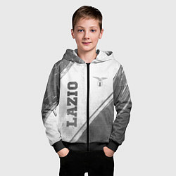 Толстовка на молнии детская Lazio - white gradient вертикально, цвет: 3D-черный — фото 2