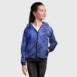 Толстовка на молнии детская Синий ультрамарин абстрактная текстура, цвет: 3D-черный — фото 2