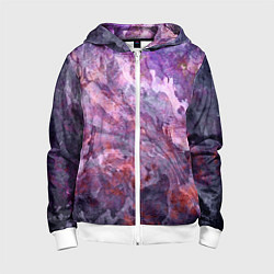 Детская толстовка на молнии Абстракция - purple space stone