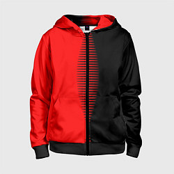 Толстовка на молнии детская Чёрно-красный пополам с переходом, цвет: 3D-черный