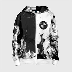 Детская толстовка на молнии BMW black fire
