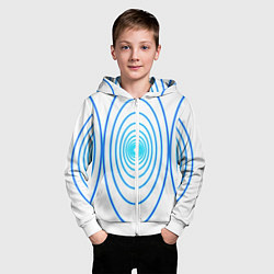 Толстовка на молнии детская Овалы с свечением, цвет: 3D-белый — фото 2