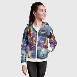 Толстовка на молнии детская Ведьмы и волшебницы, цвет: 3D-белый — фото 2