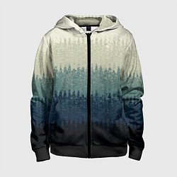 Детская толстовка на молнии Серо-синий градиент текстурированные полосы