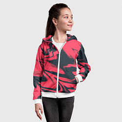 Толстовка на молнии детская Color black red, цвет: 3D-белый — фото 2