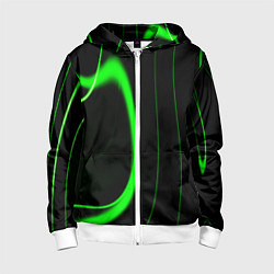 Детская толстовка на молнии Color green light green black